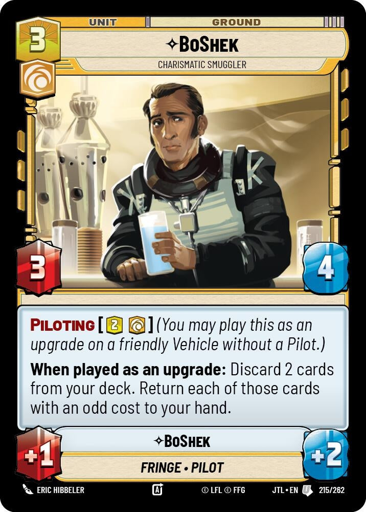 Image for BoShek - Charismatic Smuggler (Jump to Lightspeed) (215/262) - Star Wars: Unlimited