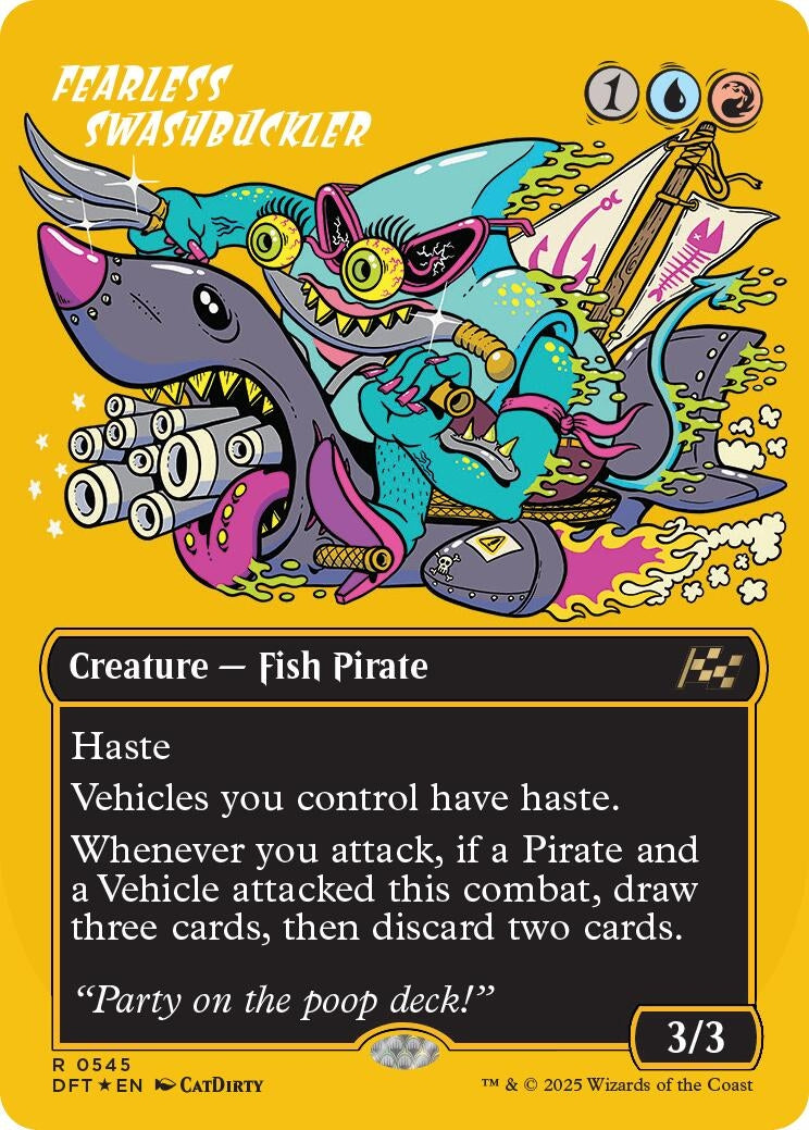 Image for Fearless Swashbuckler (Borderless) (First-Place Foil) (Aetherdrift) (545) - Magic: The Gathering