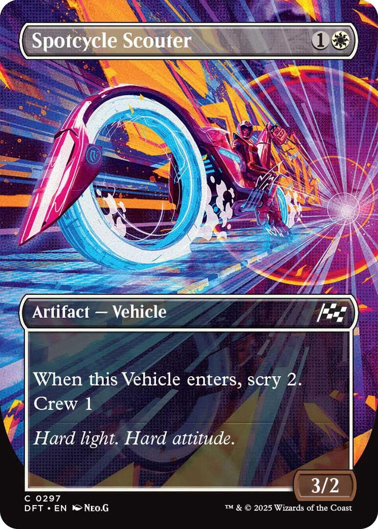 Image for Spotcycle Scouter (Borderless) (Aetherdrift) (297) - Magic: The Gathering