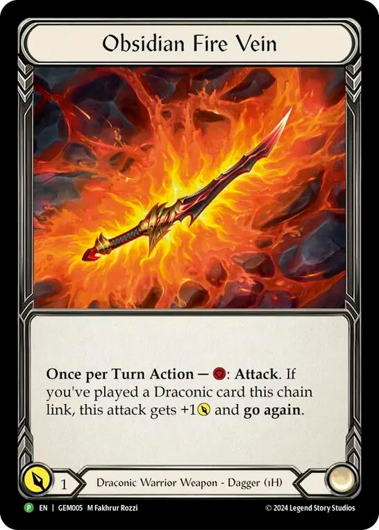 Image for Obsidian Fire Vein - GEM005 (GEM Pack 1) (GEM005) - Flesh and Blood TCG