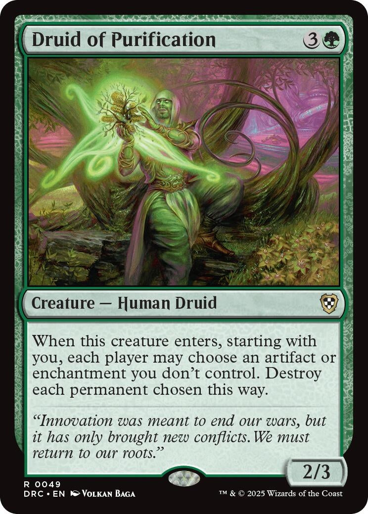 Image for Druid of Purification (Commander: Aetherdrift) (49) - Magic: The Gathering