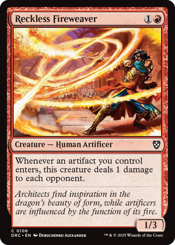 Image for Reckless Fireweaver (Commander: Aetherdrift) (106) - Magic: The Gathering