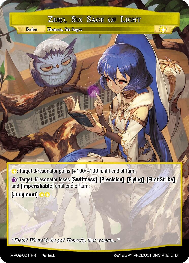 Image for Zero, Six Sage of Light // Zero, Master of the Magic Saber (Masterpiece Collection 02 "Fates Reunited!") (MP02-001JR) - Force of Will