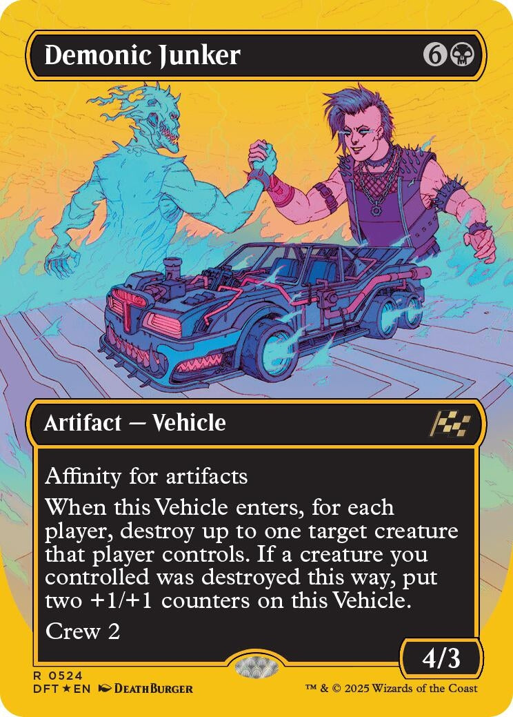 Image for Demonic Junker (Borderless) (First-Place Foil) (Aetherdrift) (524) - Magic: The Gathering