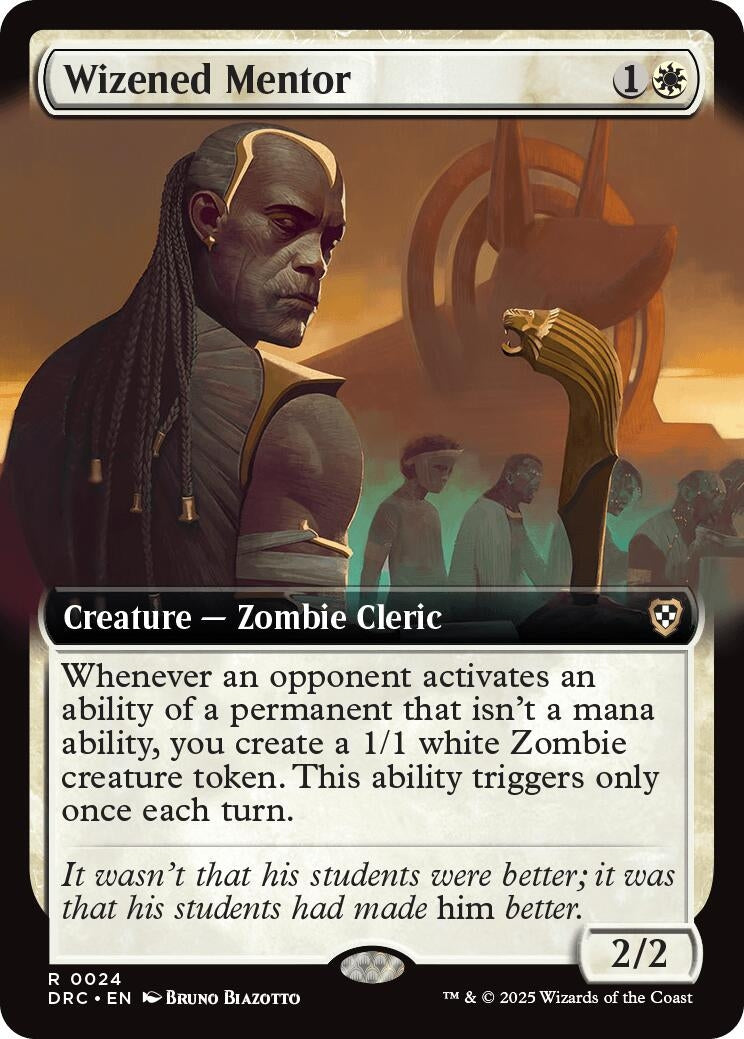Image for Wizened Mentor (Extended Art) (Commander: Aetherdrift) (24) - Magic: The Gathering