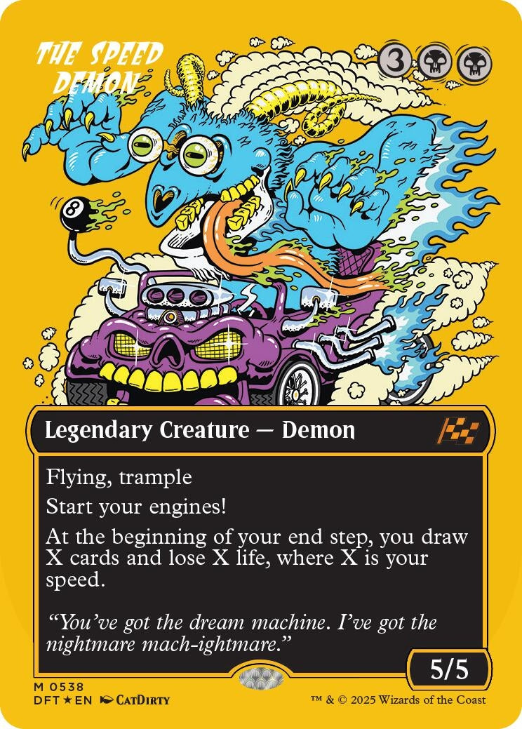 Image for The Speed Demon (Borderless) (First-Place Foil) (Aetherdrift) (538) - Magic: The Gathering