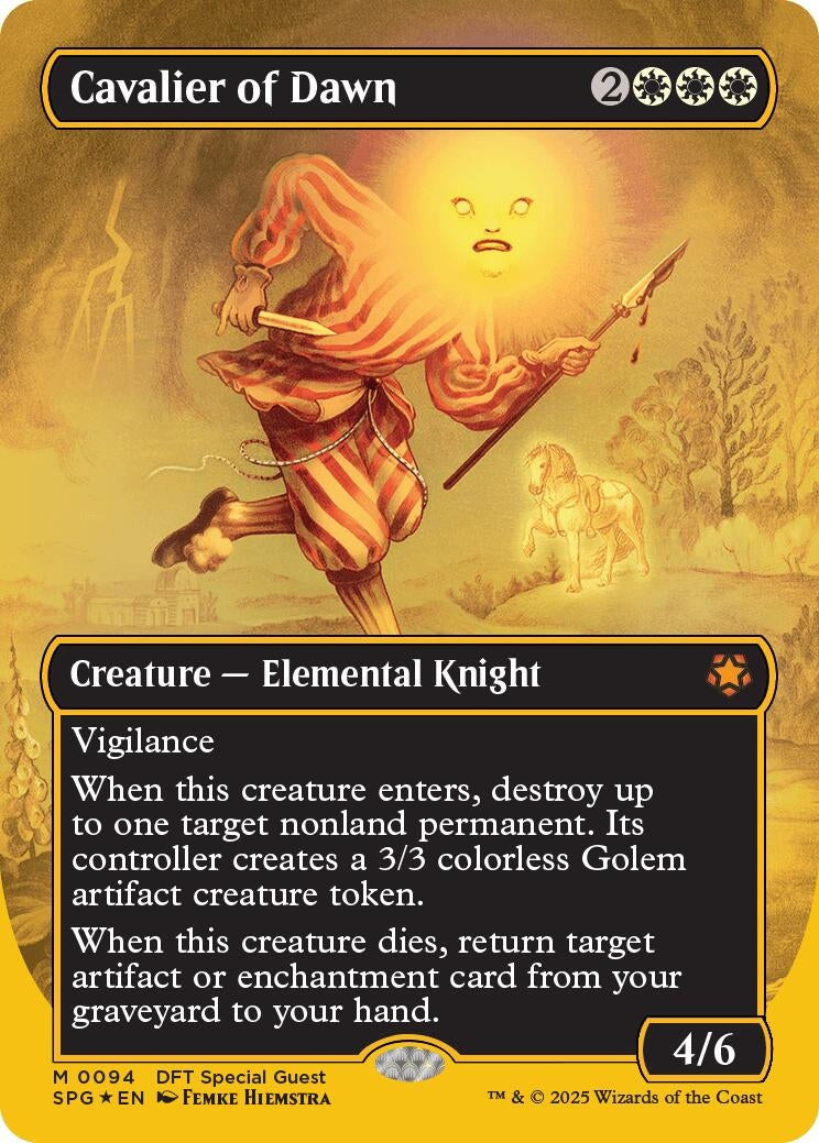 Image for Cavalier of Dawn (Borderless) (First-Place Foil) (Special Guests) (94) - Magic: The Gathering