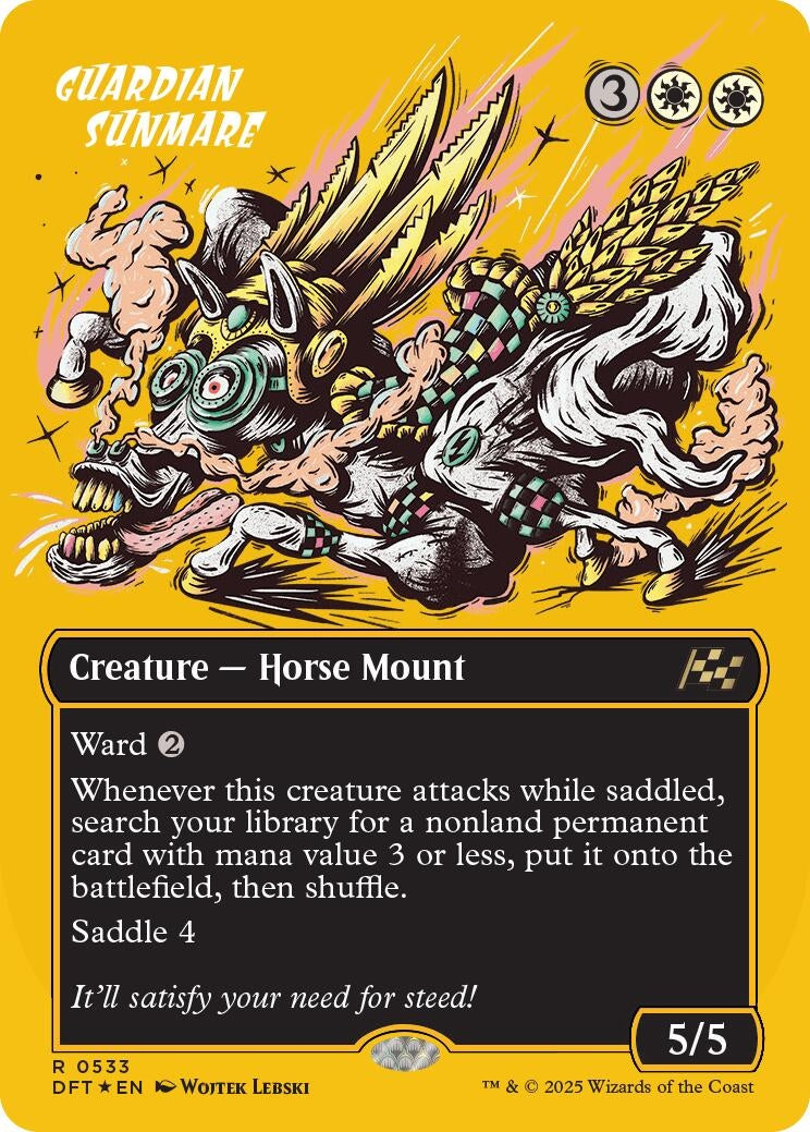 Image for Guardian Sunmare (Borderless) (First-Place Foil) (Aetherdrift) (533) - Magic: The Gathering