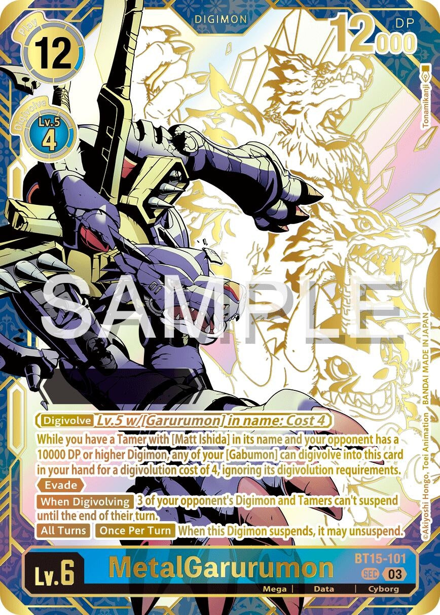 Image for MetalGarurumon (Rare Pull) (BT19-20) (BT15-101 SEC) - Digimon Card Game