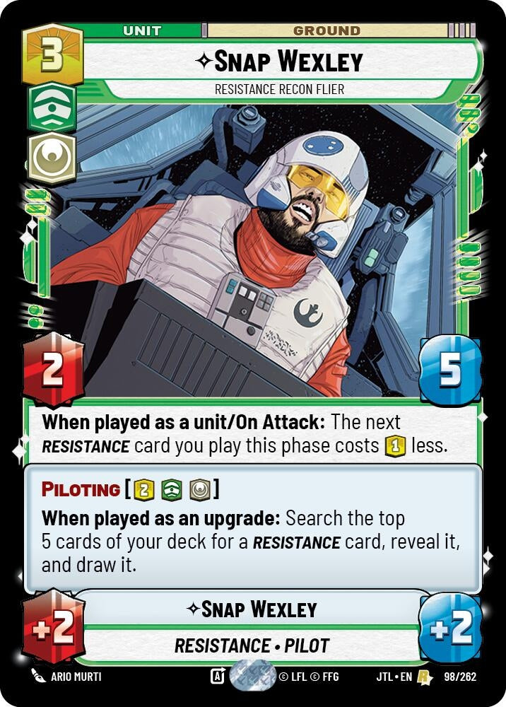 Image for Snap Wexley - Resistance Recon Flier (Jump to Lightspeed) (098/262) - Star Wars: Unlimited