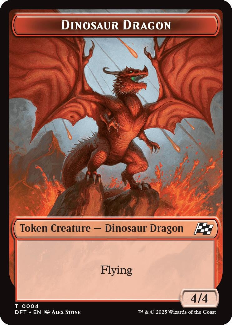 Image for Dinosaur Dragon // Treasure Double-Sided Token (Aetherdrift) (4 // 11) - Magic: The Gathering