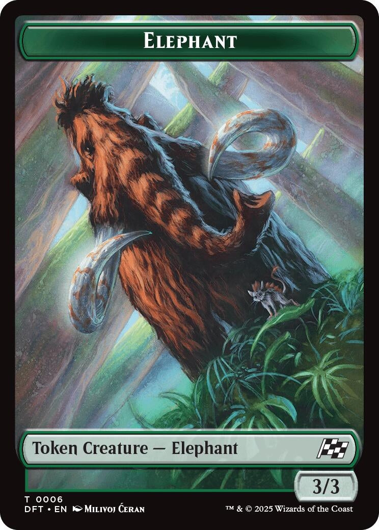 Image for Elephant // Zombie (0003) Double-Sided Token (Aetherdrift) (6 // 3) - Magic: The Gathering