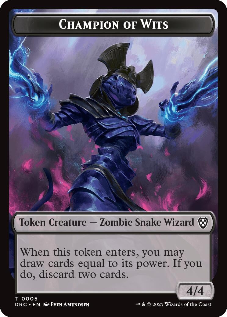 Image for Champion of Wits // Zombie (0003) Double-Sided Token (Commander: Aetherdrift) (5 // 3) - Magic: The Gathering