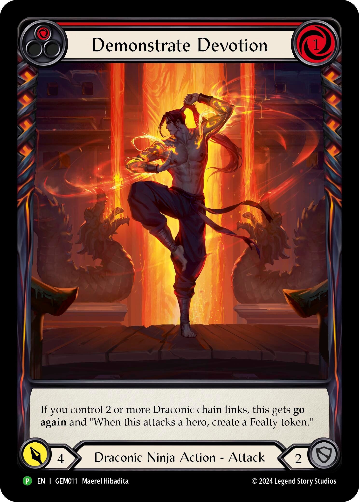 Image for Demonstrate Devotion (Red) (GEM Pack 1) (GEM011) - Flesh and Blood TCG