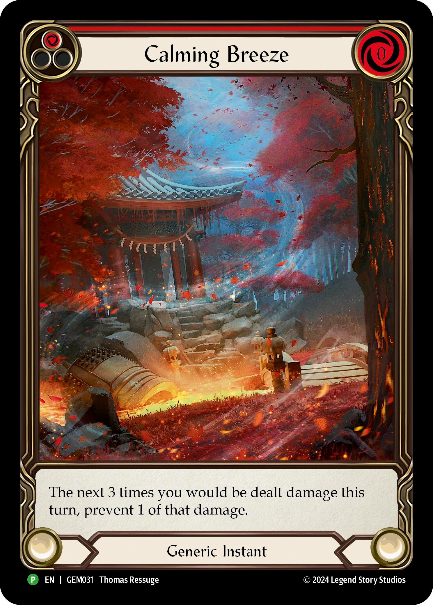 Image for Calming Breeze (Red) (GEM Pack 1) (GEM031) - Flesh and Blood TCG