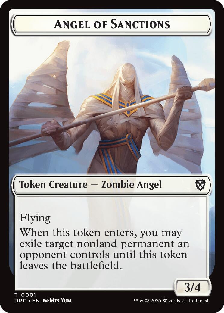 Image for Angel of Sanctions // Zombie (0003) Double-Sided Token (Commander: Aetherdrift) (1 // 3) - Magic: The Gathering