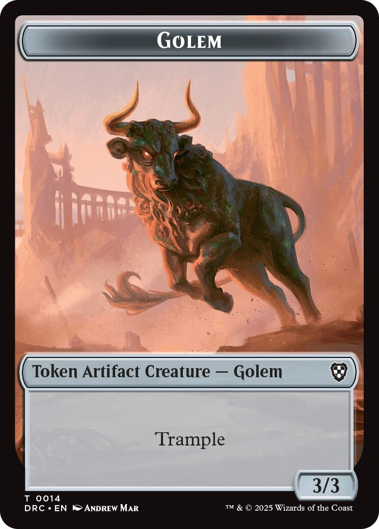 Image for Golem (0014) // Thopter (0010) Double-Sided Token (Commander: Aetherdrift) (14 // 10) - Magic: The Gathering