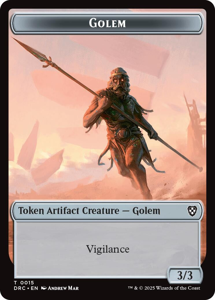 Image for Golem (0015) // Thopter (0009) Double-Sided Token (Commander: Aetherdrift) (15 // 9) - Magic: The Gathering