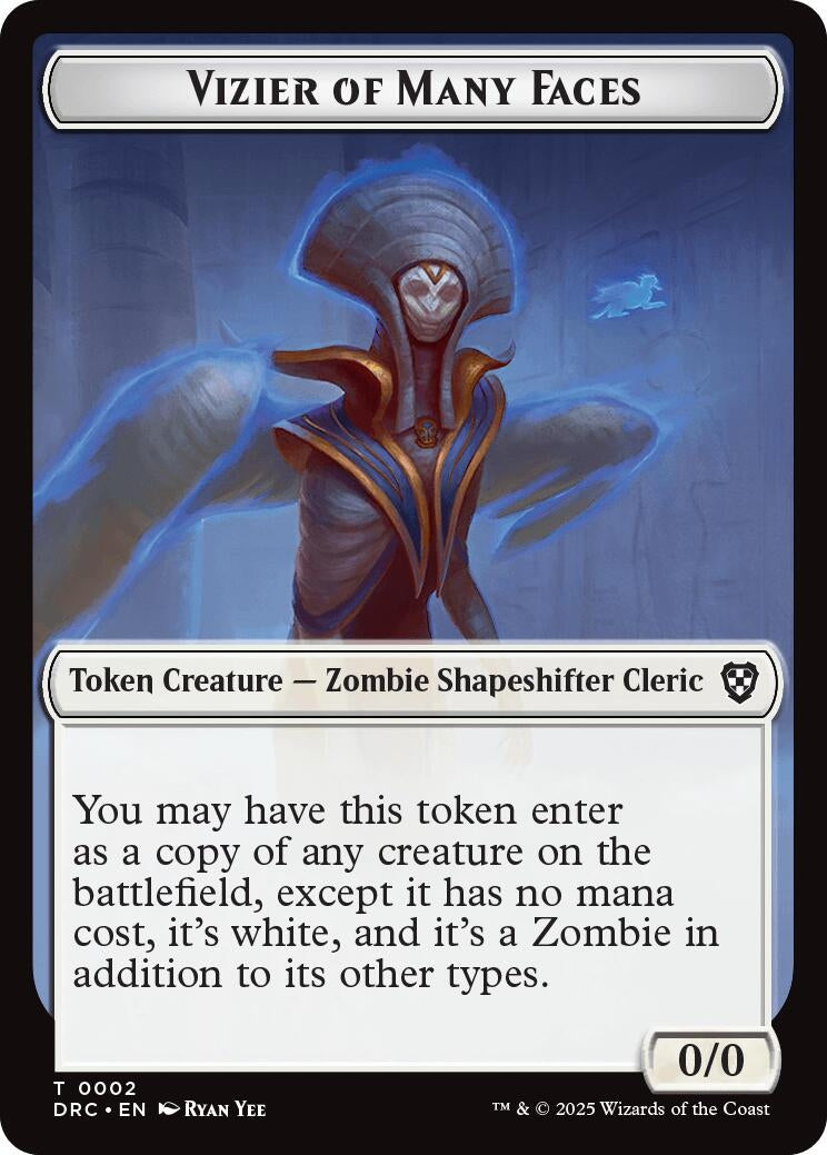 Image for Vizier of Many Faces // Zombie (0003) Double-Sided Token (Commander: Aetherdrift) (2 // 3) - Magic: The Gathering