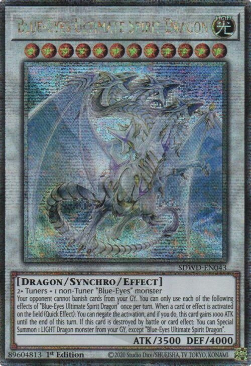 Image for Blue-Eyes Ultimate Spirit Dragon (Quarter Century Secret Rare) (Structure Deck: Blue-Eyes White Destiny) (SDWD-EN043) - YuGiOh