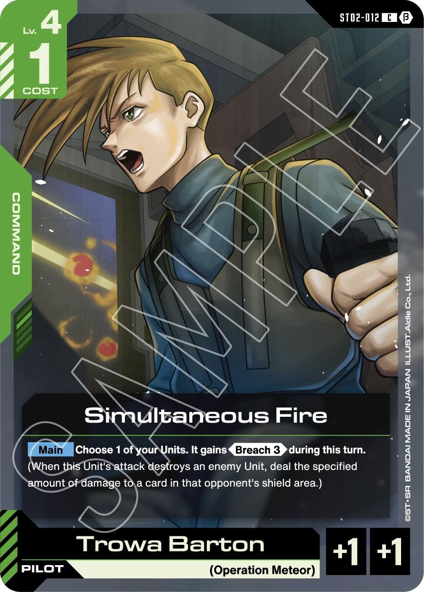 Image for Simultaneous Fire (Edition Beta) (ST02-012) - Gundam Card Game