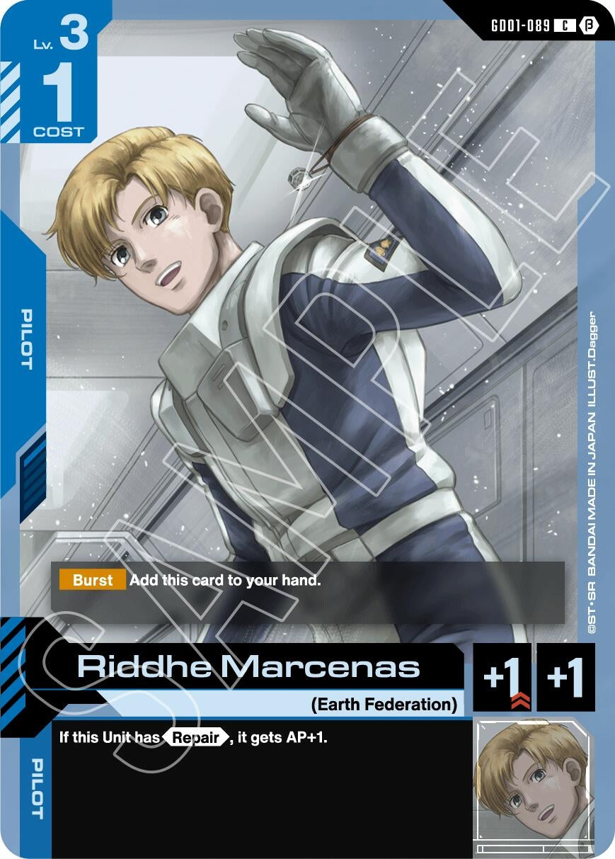 Image for Riddhe Marcenas (Edition Beta) (GD01-089) - Gundam Card Game
