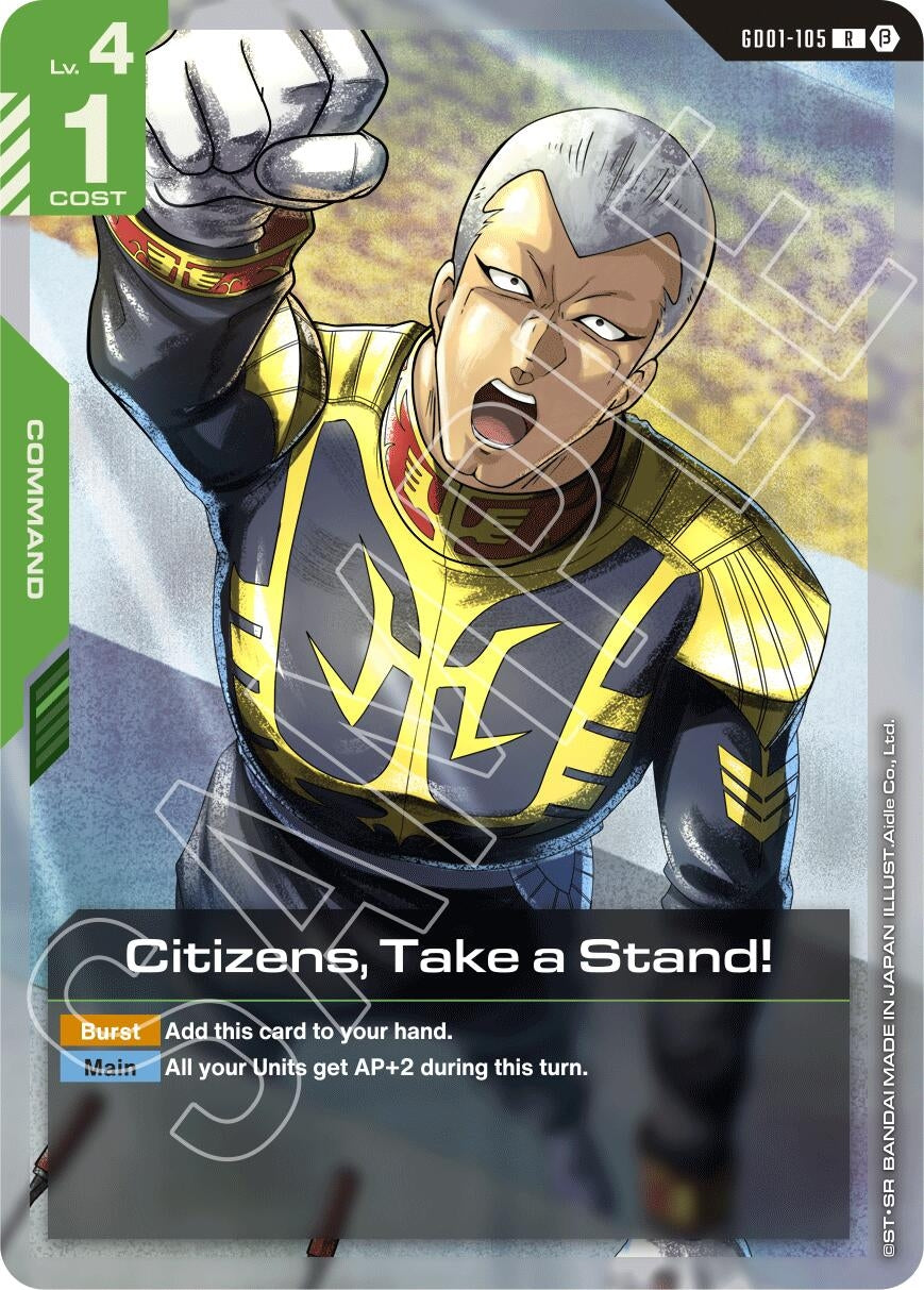 Image for Citizens, Take a Stand! (Edition Beta) (GD01-105) - Gundam Card Game