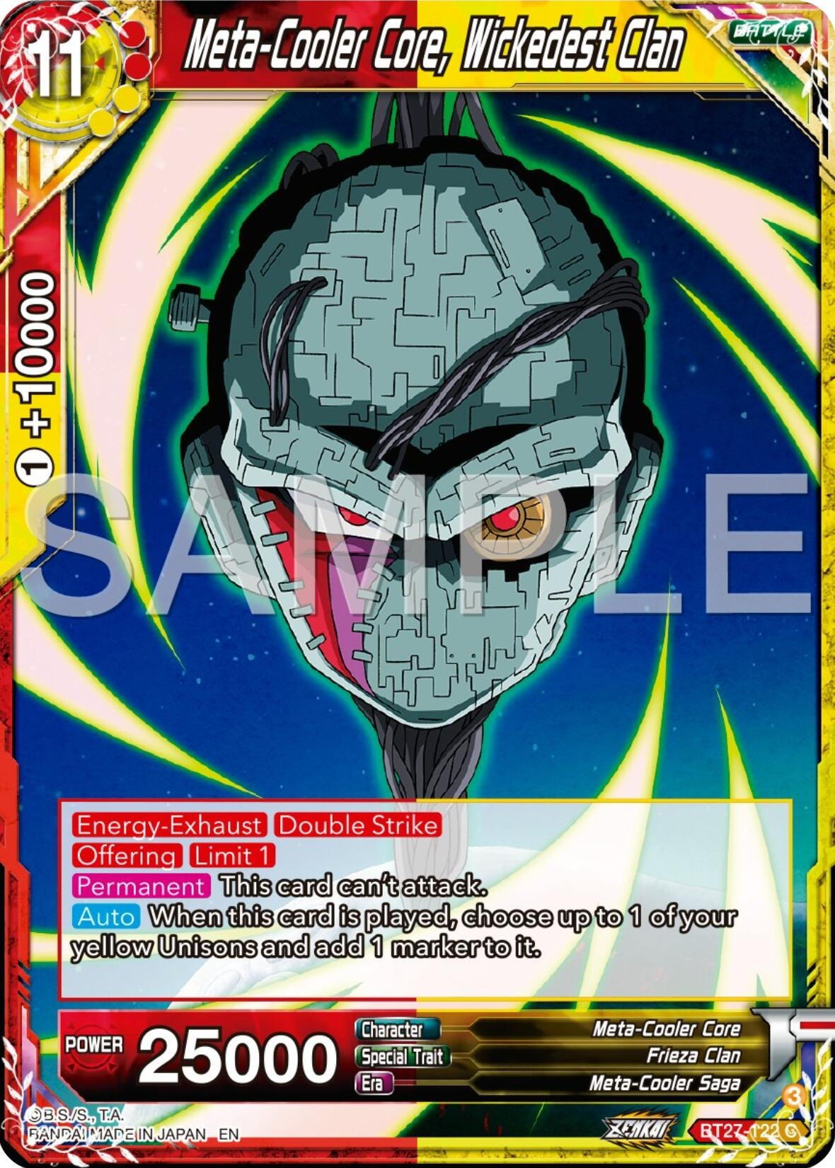 Image for Meta-Cooler Core, Wickedest Clan (History of Z) (BT27-122) - Dragon Ball Super: Masters
