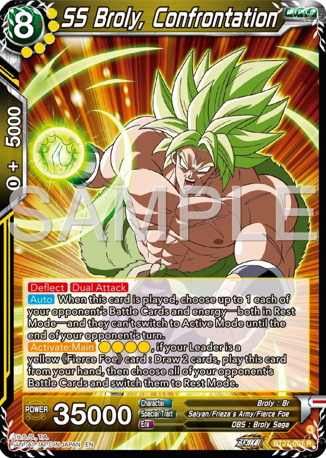 Image for SS Broly, Confrontation (History of Z) (BT27-091) - Dragon Ball Super: Masters