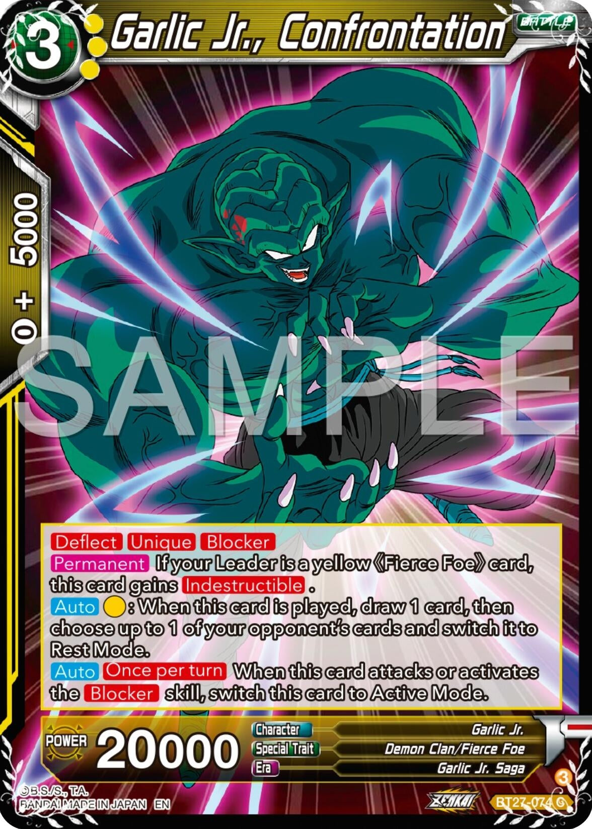 Image for Garlic Jr., Confrontation (History of Z) (BT27-074) - Dragon Ball Super: Masters