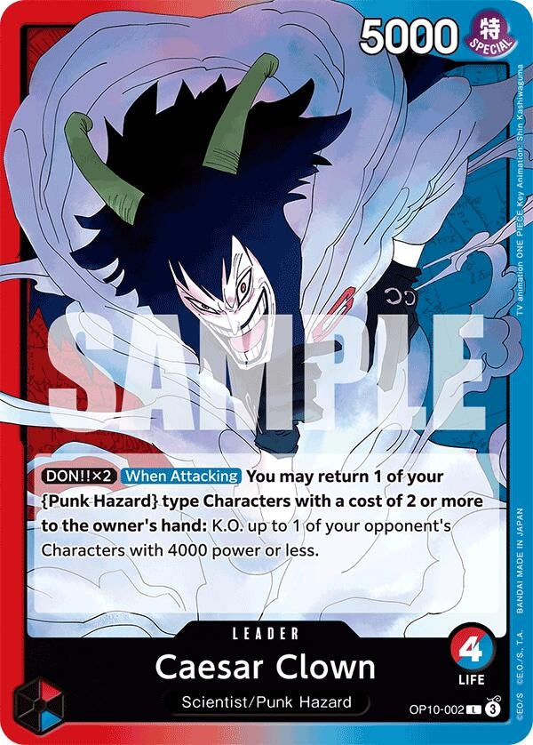 Image for Caesar Clown (002) (Royal Blood) (OP10-002) - One Piece Card Game