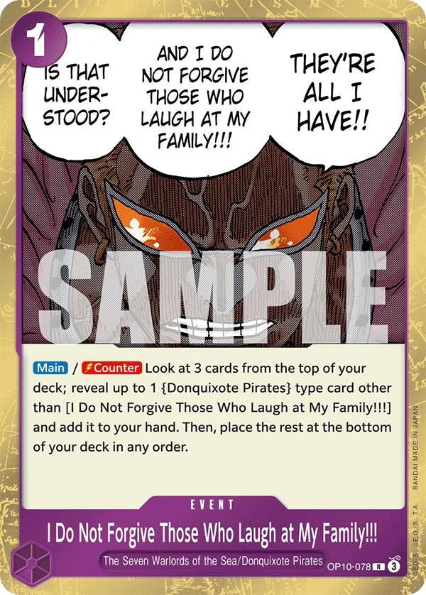 Image for I Do Not Forgive Those Who Laugh at My Family!!! (Royal Blood) (OP10-078) - One Piece Card Game