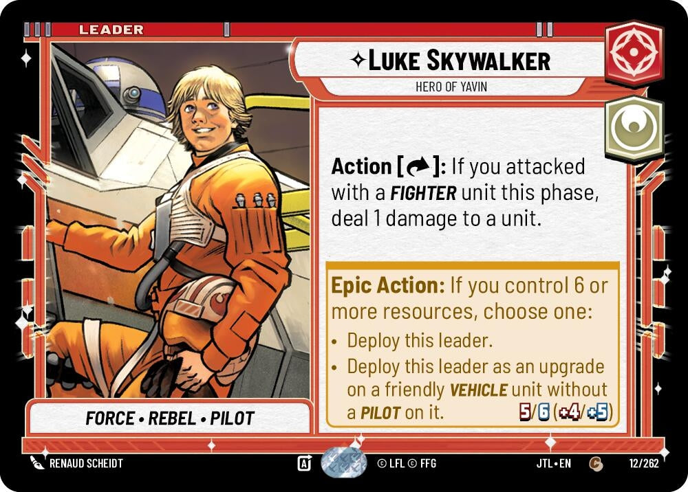 Image for Luke Skywalker - Hero of Yavin (Jump to Lightspeed) (012/262) - Star Wars: Unlimited