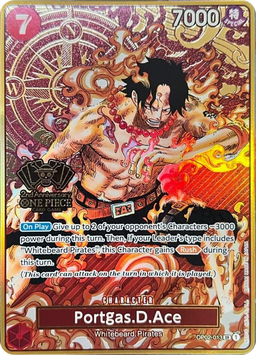 Image for Portgas.D.Ace (One Piece Japanese Version 2nd Anniversary Set) (One Piece Promotion Cards) (OP02-013) - One Piece Card Game