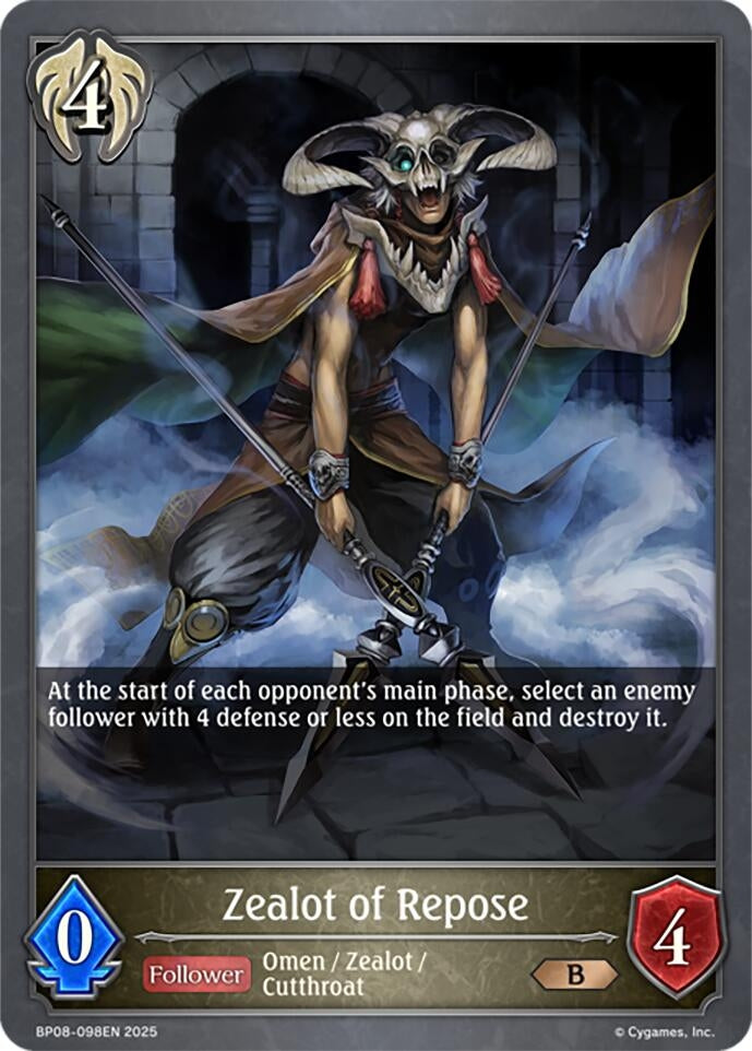 Image for Zealot of Repose (BP08: Alterchaotica) (BP08-098EN) - Shadowverse: Evolve