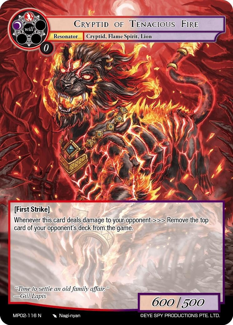 Image for Cryptid of Tenacious Fire (Masterpiece Collection 02 "Fates Reunited!") (MP02-116 N) - Force of Will