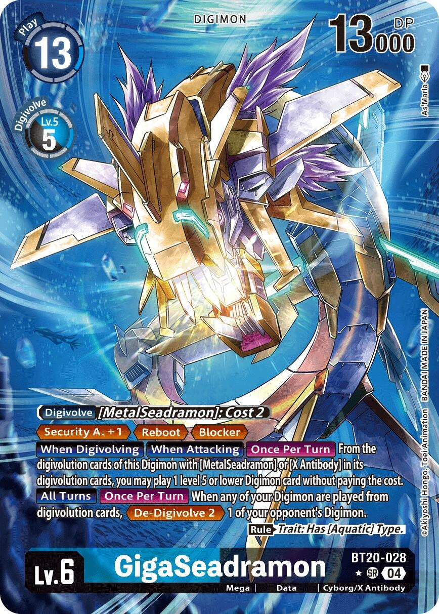 Image for GigaSeadramon (Alternate Art) (BT19-20) (BT20-028 SR) - Digimon Card Game