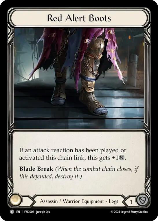 Image for Red Alert Boots (Blitz Deck: The Hunted - Fang) (FNG006) - Flesh and Blood TCG