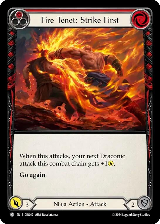 Image for Fire Tenet: Strike First (Red) (Blitz Deck: The Hunted - Cindra) (CIN012) - Flesh and Blood TCG