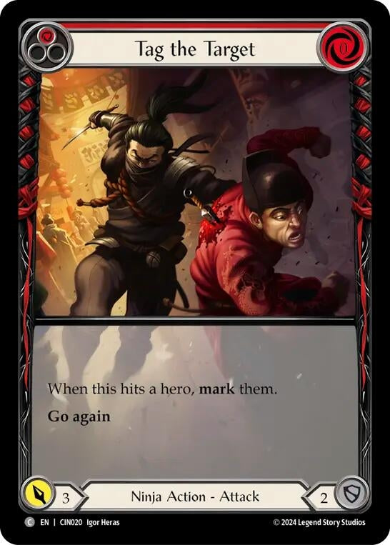 Image for Tag the Target (Red) (Extended Art) (Blitz Deck: The Hunted - Cindra) (CIN020) - Flesh and Blood TCG
