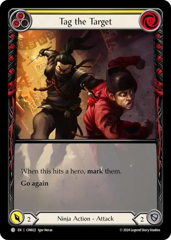 Image for Tag the Target (Yellow) (Extended Art) (Blitz Deck: The Hunted - Cindra) (CIN022) - Flesh and Blood TCG