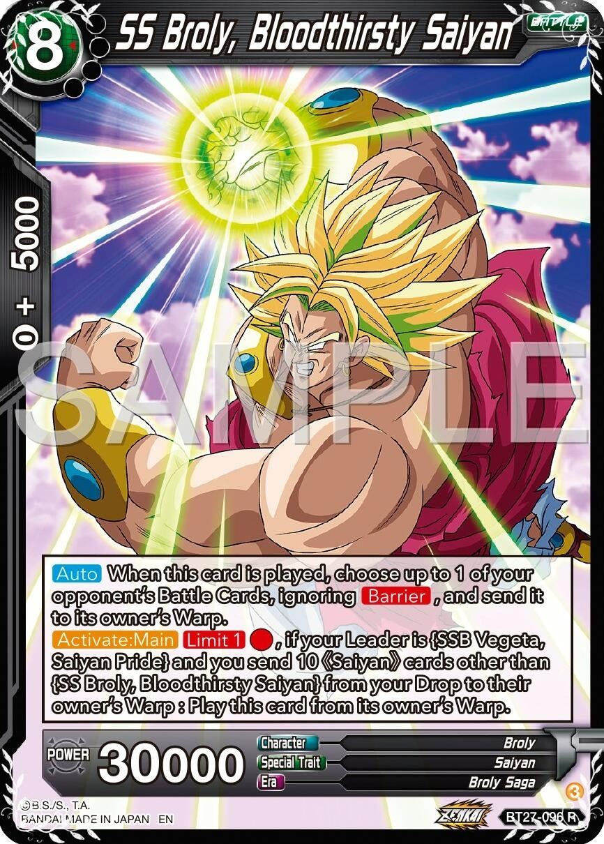 Image for SS Broly, Bloodthirsty Saiyan (History of Z) (BT27-096) - Dragon Ball Super: Masters