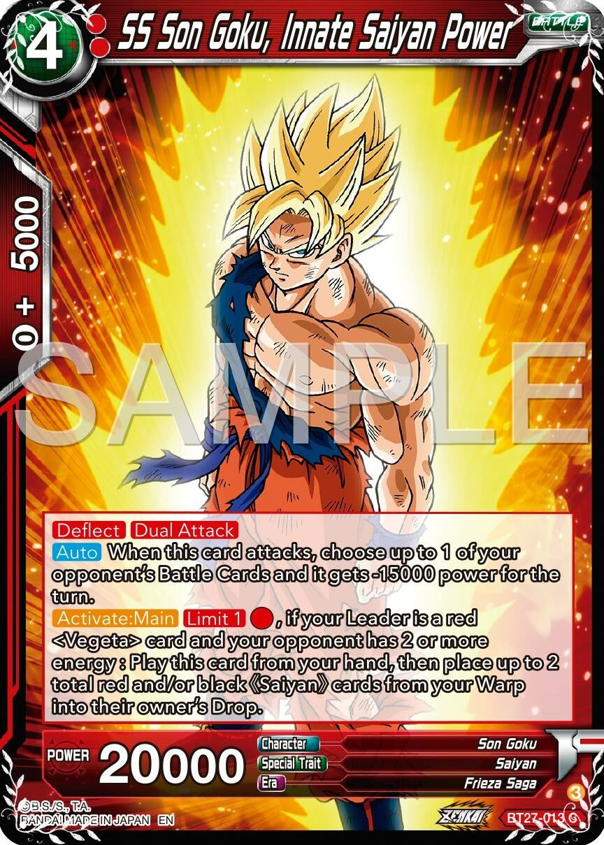 Image for SS Son Goku, Innate Saiyan Power (History of Z) (BT27-013) - Dragon Ball Super: Masters