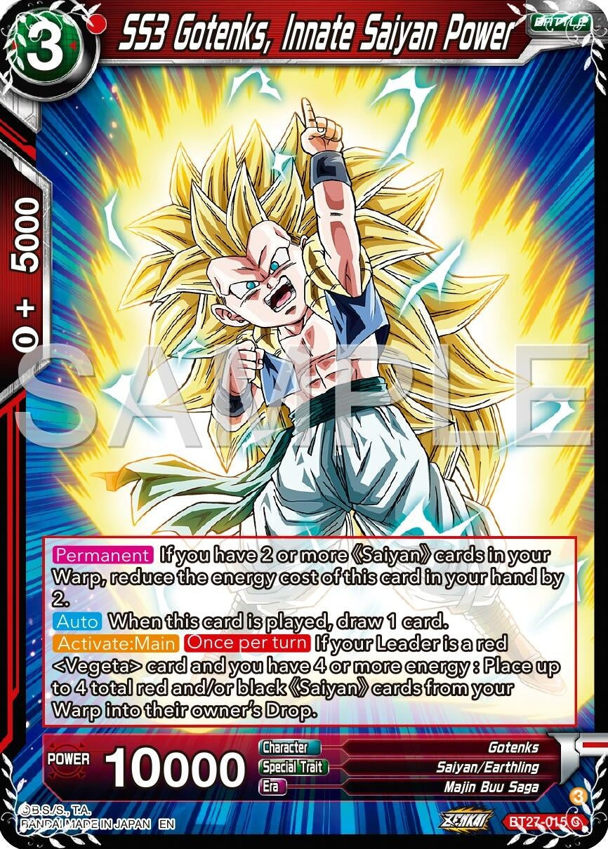 Image for SS3 Gotenks, Innate Saiyan Power (History of Z) (BT27-015) - Dragon Ball Super: Masters