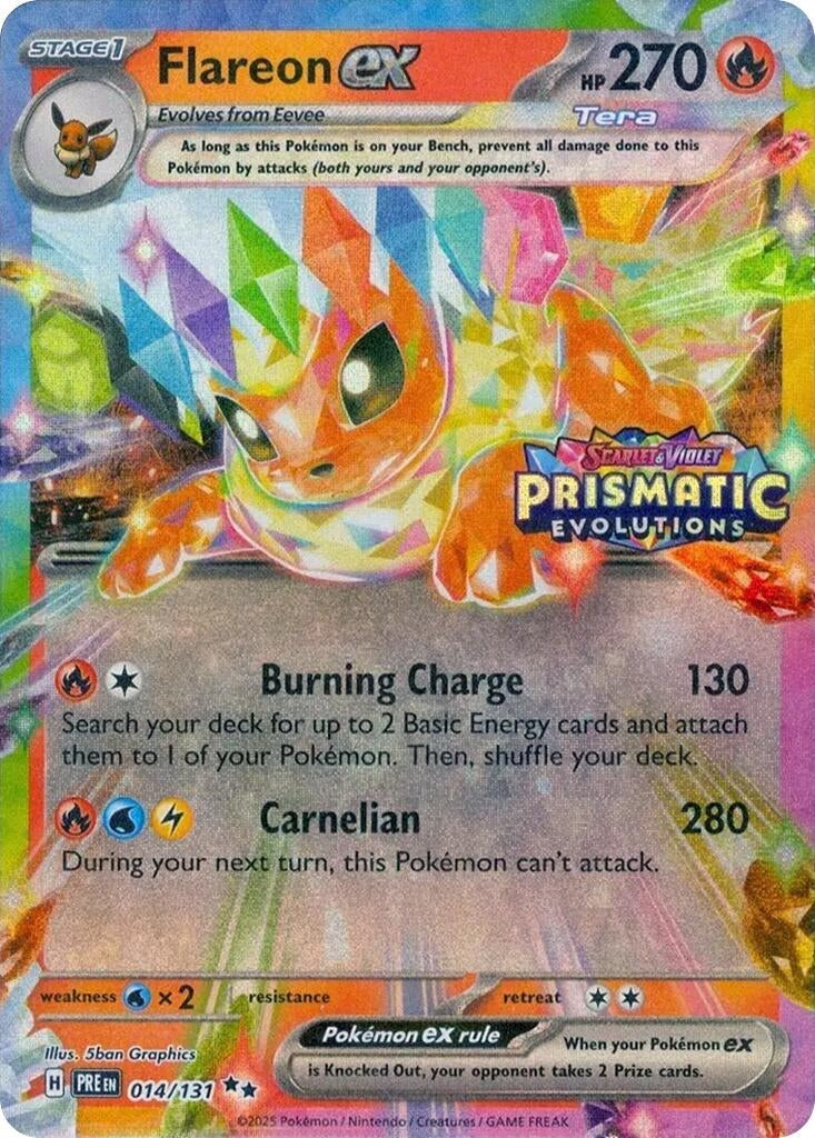 Image for Flareon ex - 014/131 (Prismatic Evolutions Stamp) (Miscellaneous Cards & Products) (014/131) - Pokemon