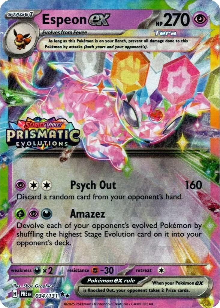 Image for Espeon ex - 034/131 (Prismatic Evolutions Stamp) (Miscellaneous Cards & Products) (034/131) - Pokemon