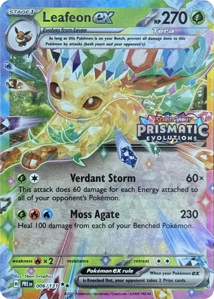 Image for Leafeon ex - 006/131 (Prismatic Evolutions Stamp) (Miscellaneous Cards & Products) (006/131) - Pokemon