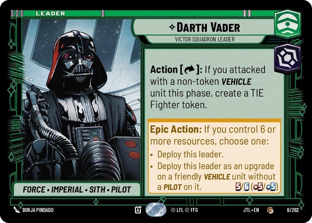 Image for Darth Vader - Victor Squadron Leader (Jump to Lightspeed) (006/262) - Star Wars: Unlimited