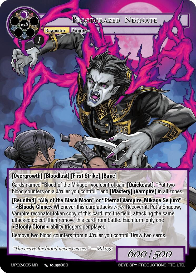 Image for Bloodcrazed Neonate (Masterpiece Collection 02 "Fates Reunited!") (MP02-035 MR) - Force of Will