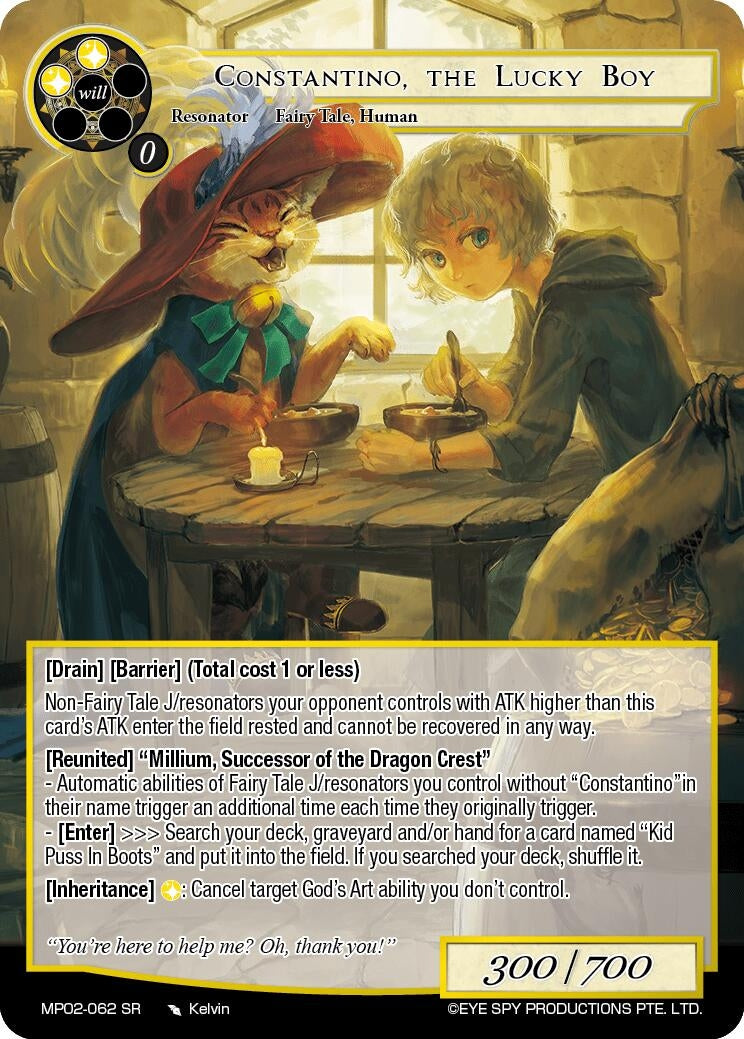 Image for Constantino, the Lucky Boy (Masterpiece Collection 02 "Fates Reunited!") (MP02-062 SR) - Force of Will
